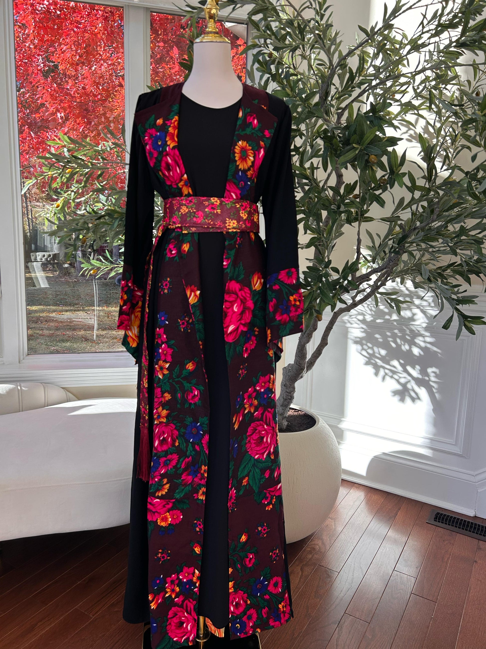 Floral Two Piece Cardigan Thobe