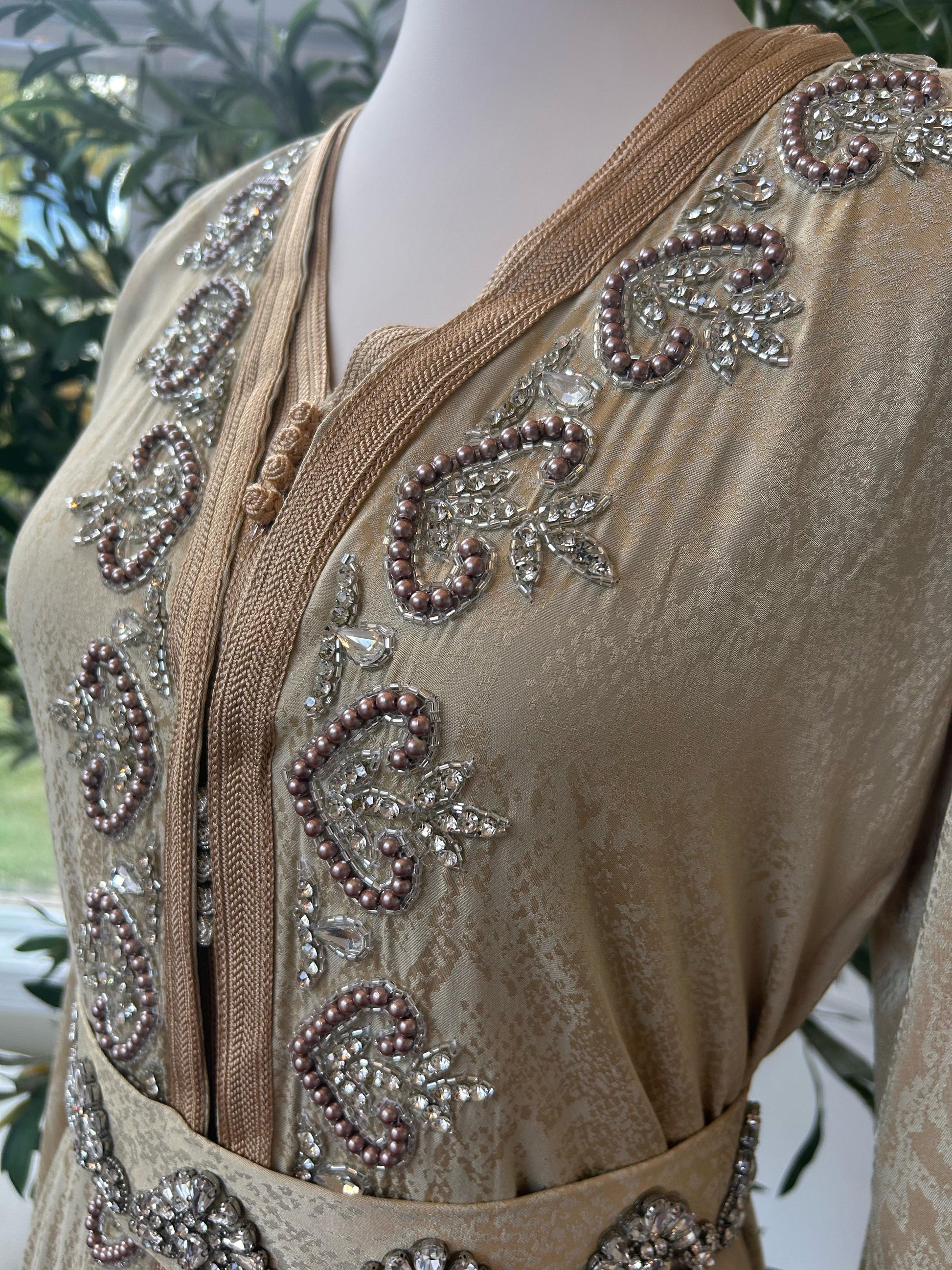 Golden Yellow Elegance Beaded Kuftan