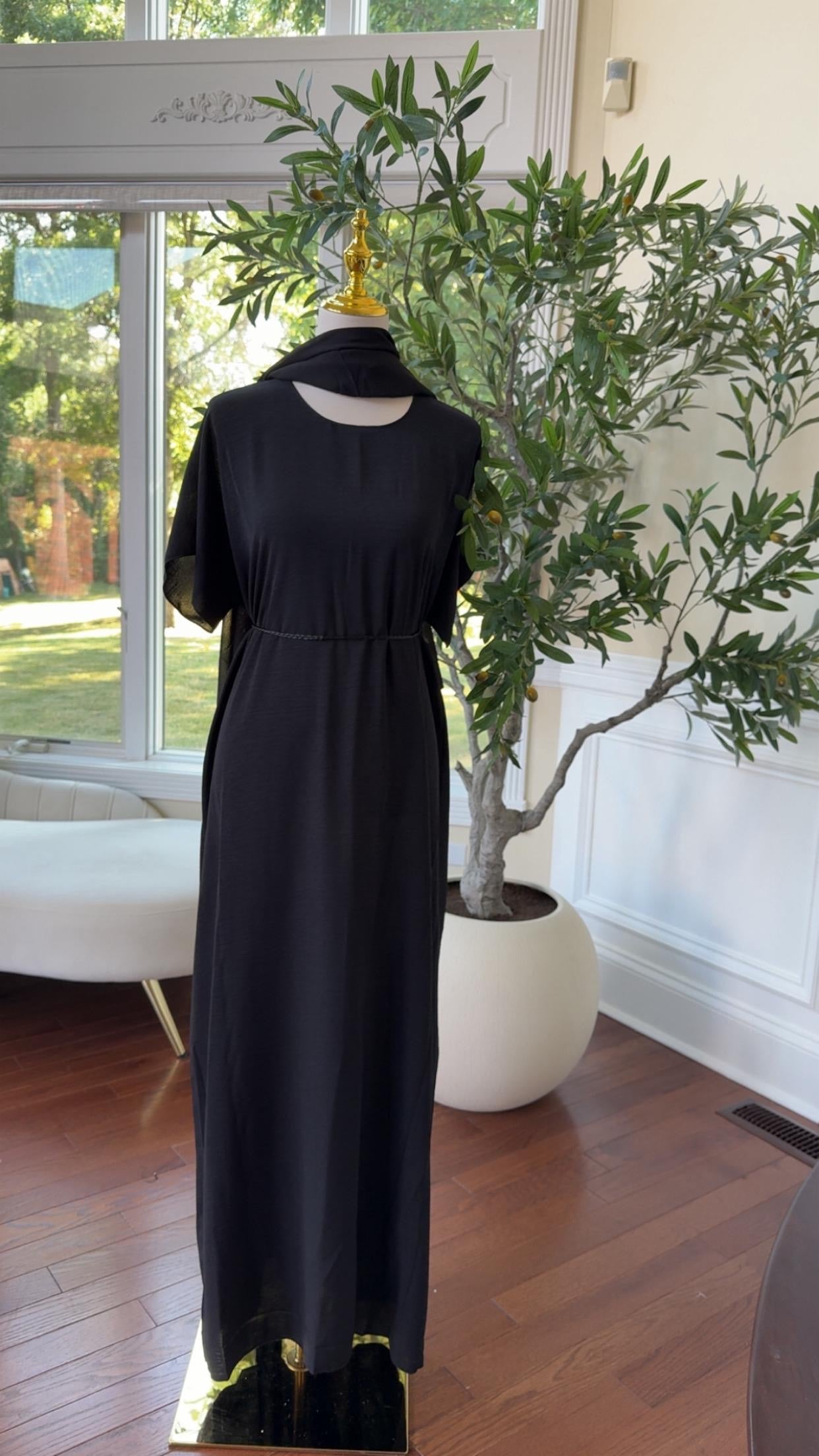 Black Two Piece Abaya