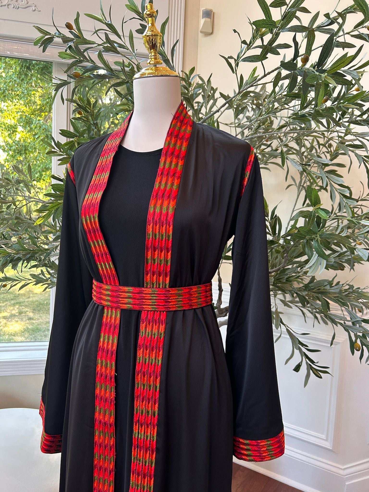 Black Embroidery Tatreez Thobe