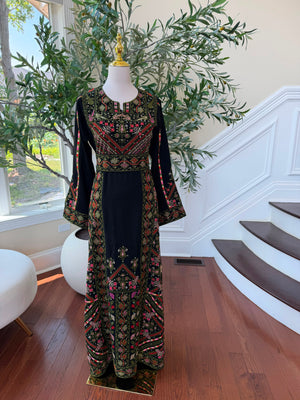Black Beaded Elegance Traditional Thobe
