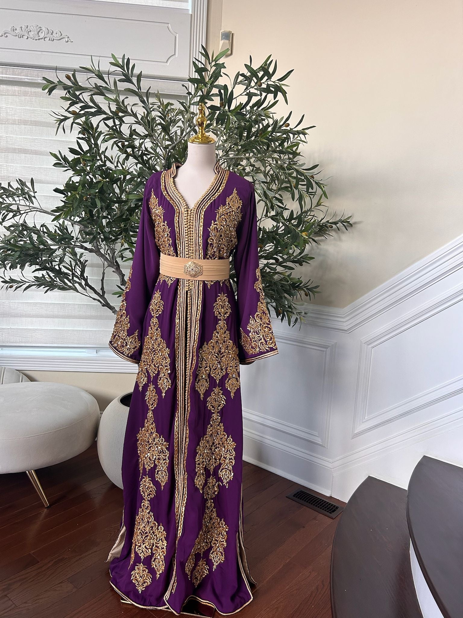 Purple Floral Elegance Kuftan