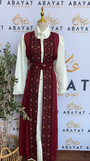 Elegant Red Tatreez Dress