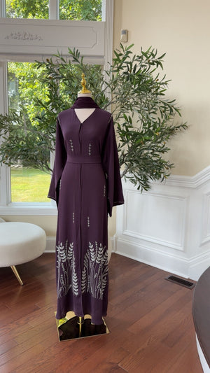 Purple Luxe Floral Abaya