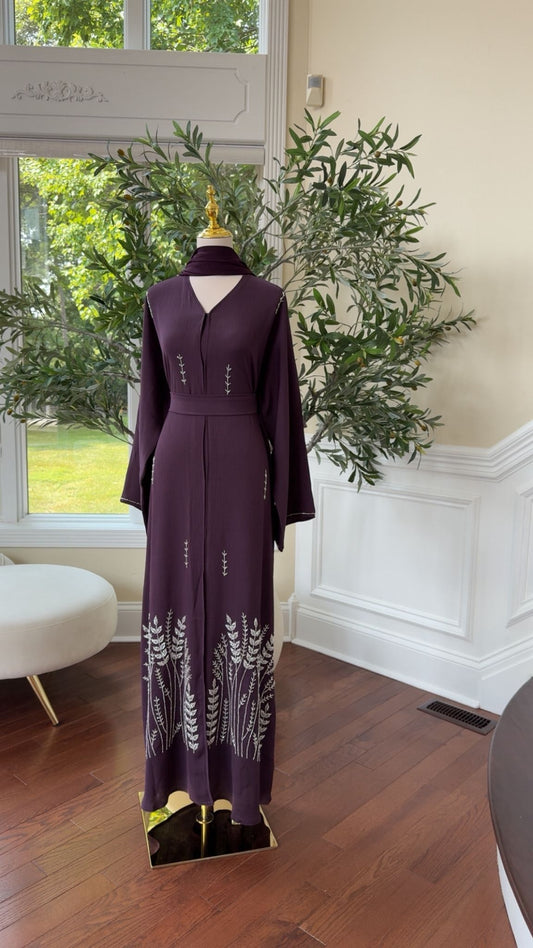Purple Luxe Floral Abaya