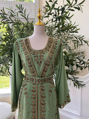 Mint Green Golden Charm Kuftan