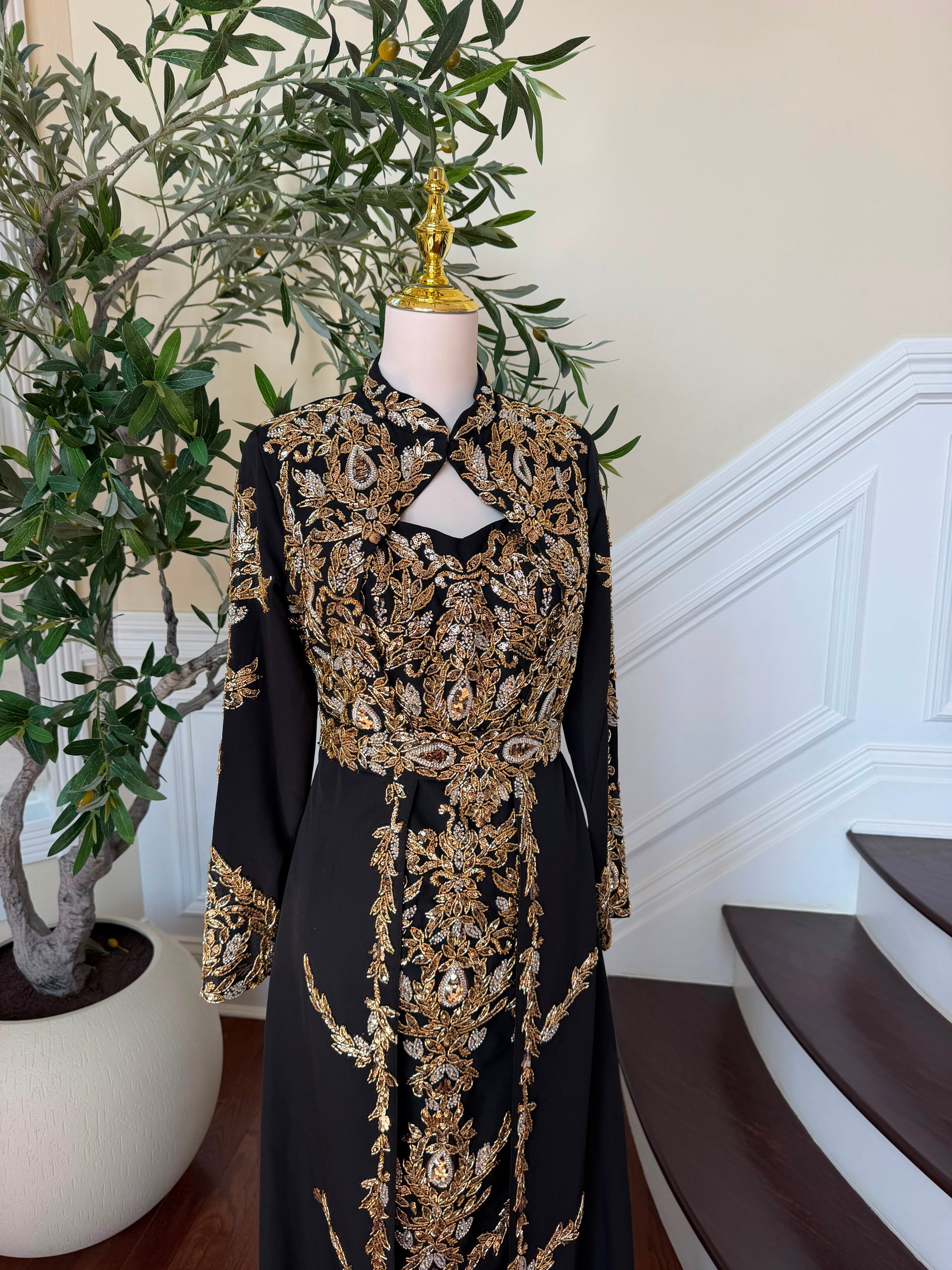Black Beaded Elegance Royale Kuftan