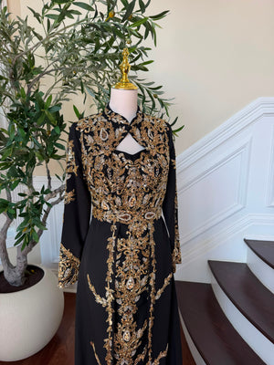 Black Beaded Elegance Royale Kuftan