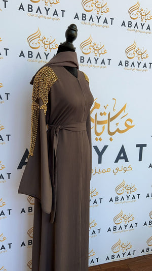 Dark Purple and Gold Abaya