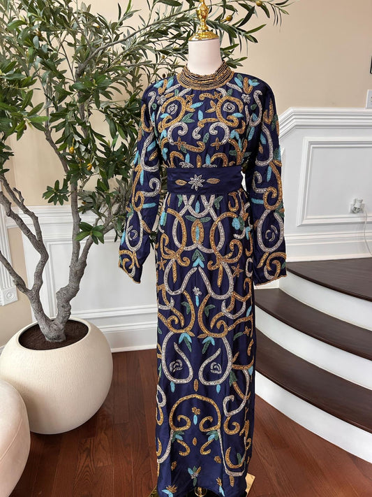 Blue Stone Elegance Kuftan Dress