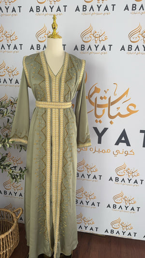 Golden Green Elegance Kuftan