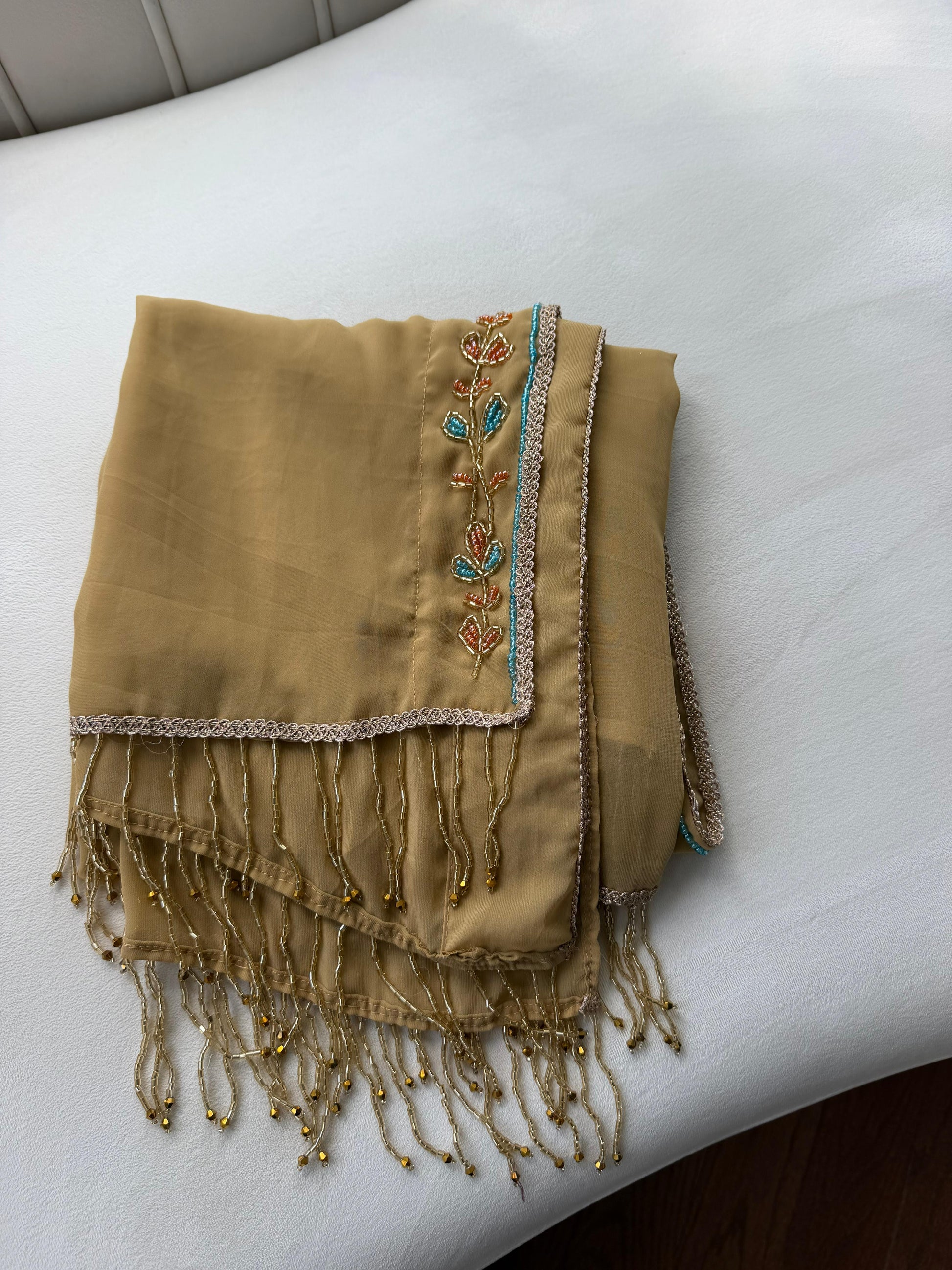Gold Beaded Stone Khirka Shal