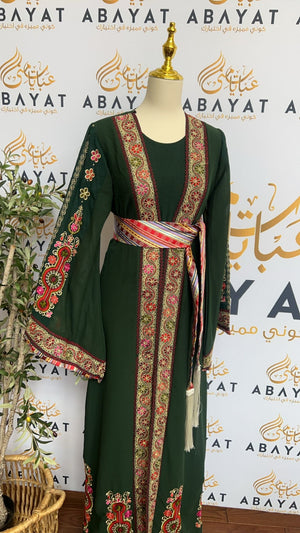 Green Tatreez Falahi Dress