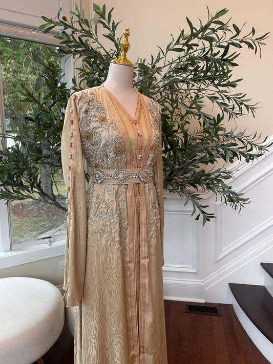 Golden Yellow Beaded Kuftan Elegance