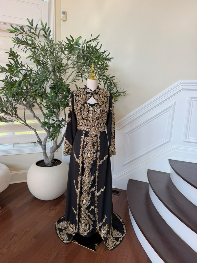 Black Beaded Elegance Royale Kuftan