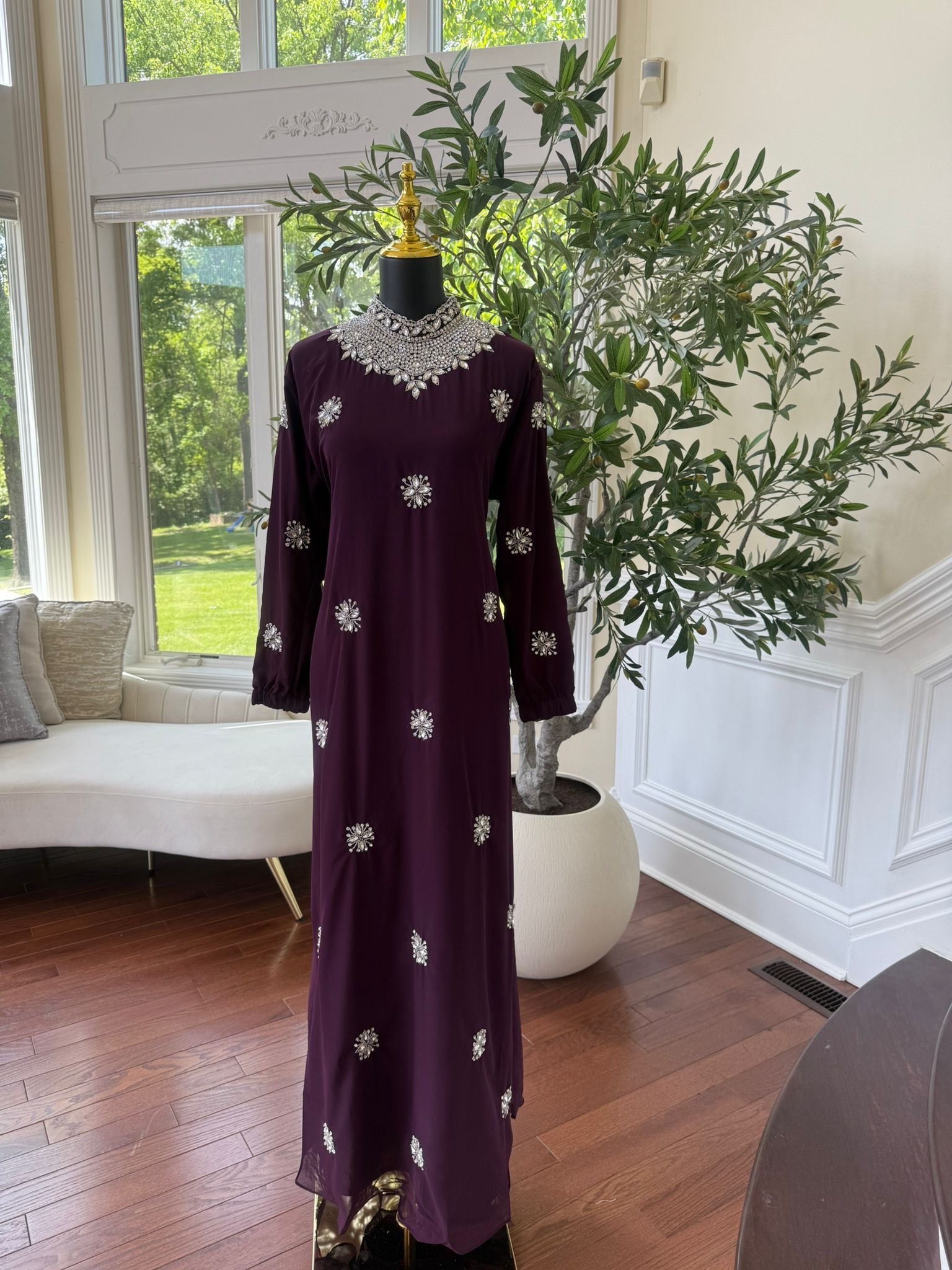 Blackberry Glimmer Maxi Dress