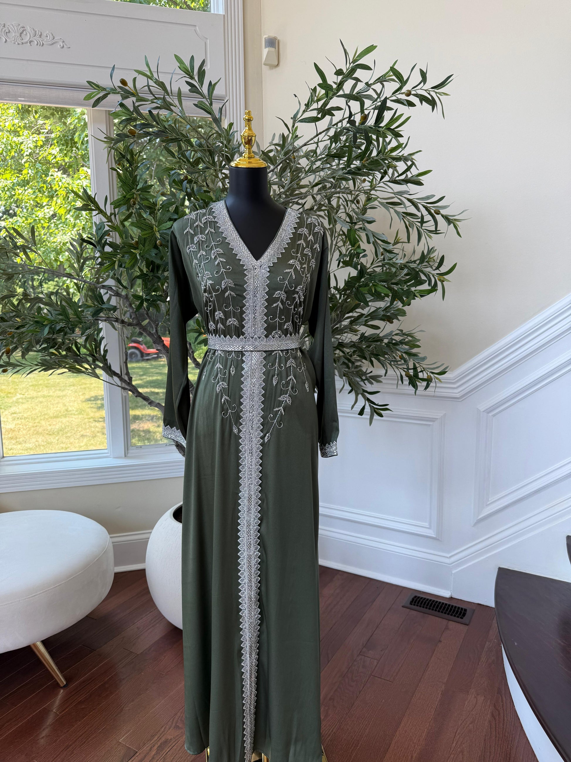 Green Floral Kuftan