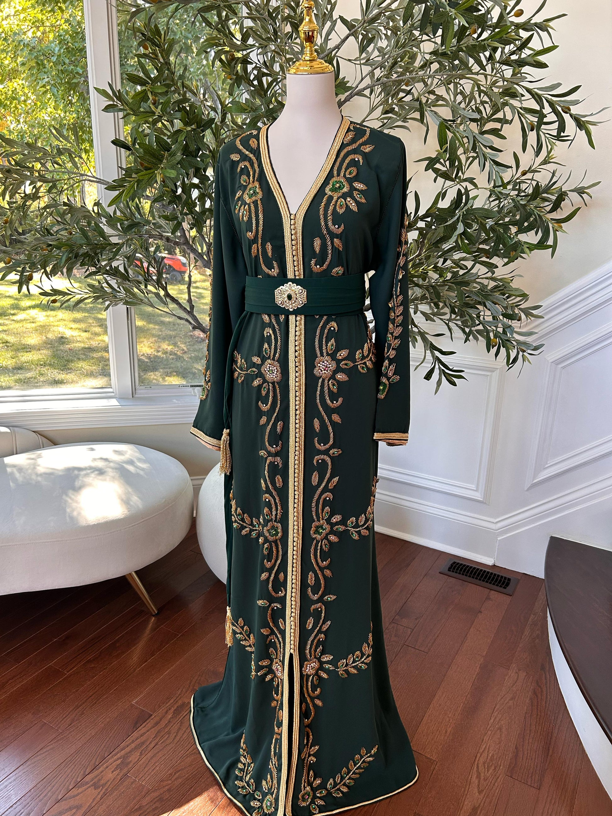 Green Vine Majestic Golden Kuftan