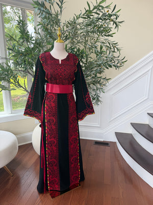 Traditional Tatreez Red Embroidery Thobe