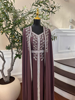 Purple Beaded Stone Kuftan