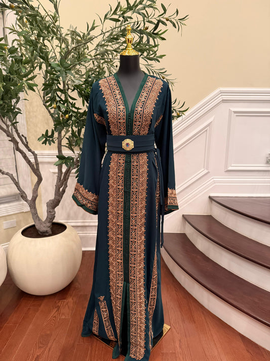 Golden Emerald Royale Kuftan