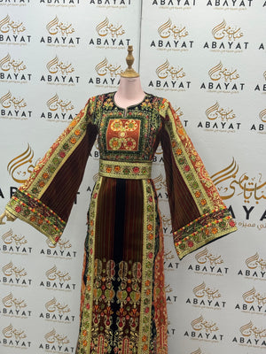 Malaka – Royal Palestinian Embroidered Velvet Thobe Jana & Nar