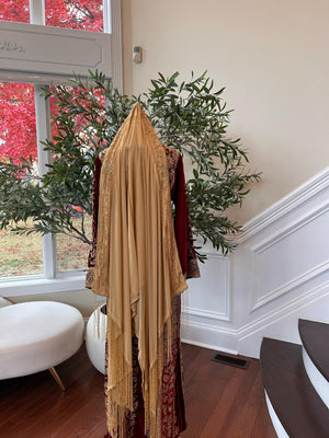 Tan Beaded Khirka Shal Mandil