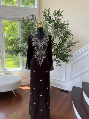 Brown Kuftan Maxi Dress