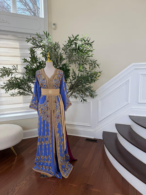 Lavender Golden Beaded Embroidery Kuftan