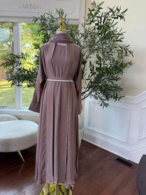 Light Muave Cardigan Abaya