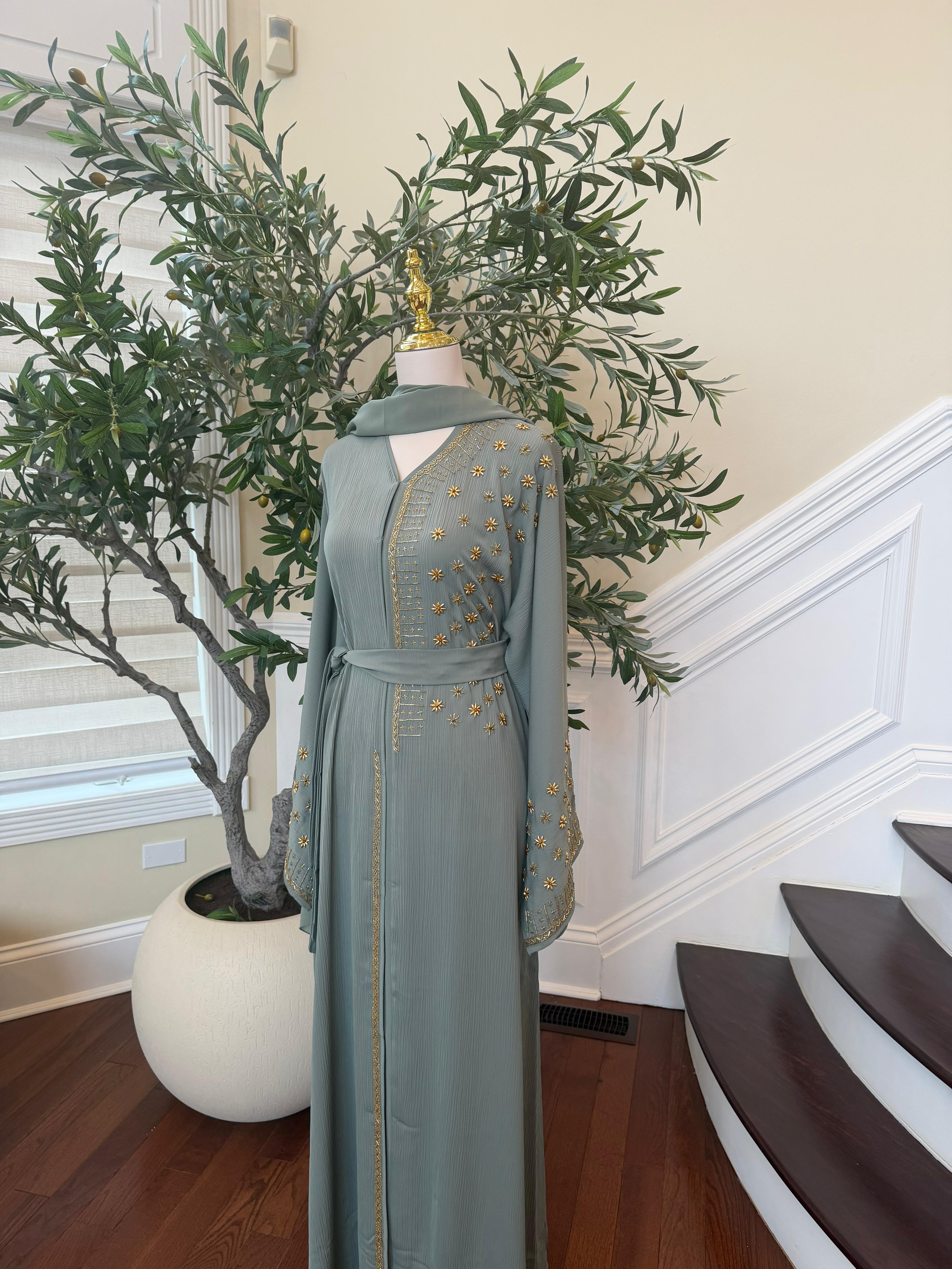 Mint Golden Nujum Abaya