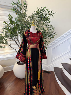 Black Embroidery Tatreez Traditional Thobe
