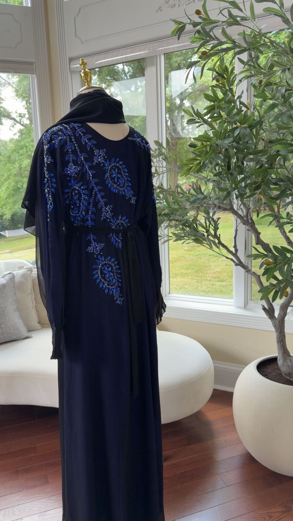 Blue Pearl Abaya