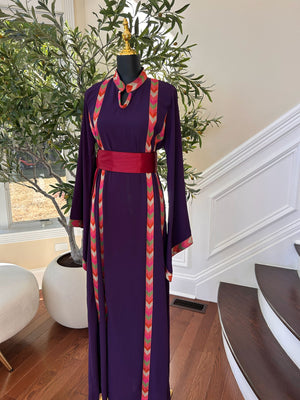 Purple Embroidery Tatreez Thobe