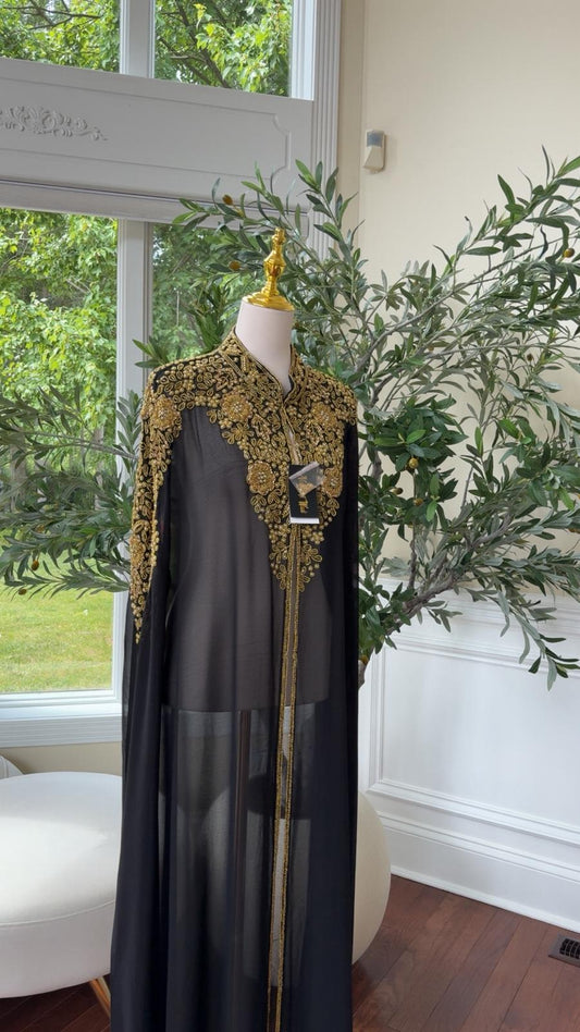 Golden Black Abaya