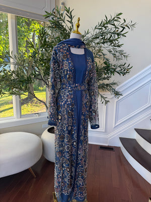 Ocean Breeze Sequin Floral Abaya