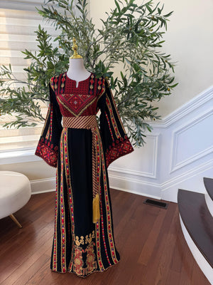 Black Embroidery Tatreez Traditional Thobe