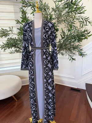 Midnight Marble Two-Piece Abaya