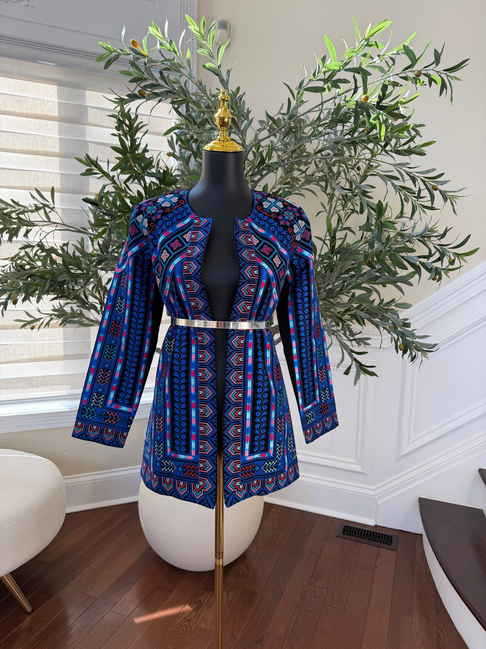 Blue Bloom Tatreez Heritage Jacket