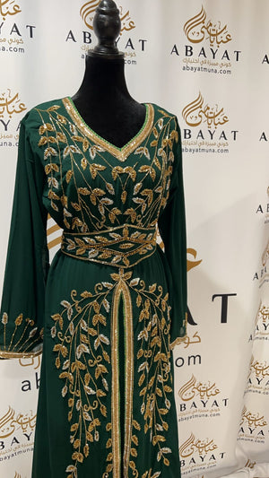 Elegant Green with Gold/ Silver Kuftan #9199092