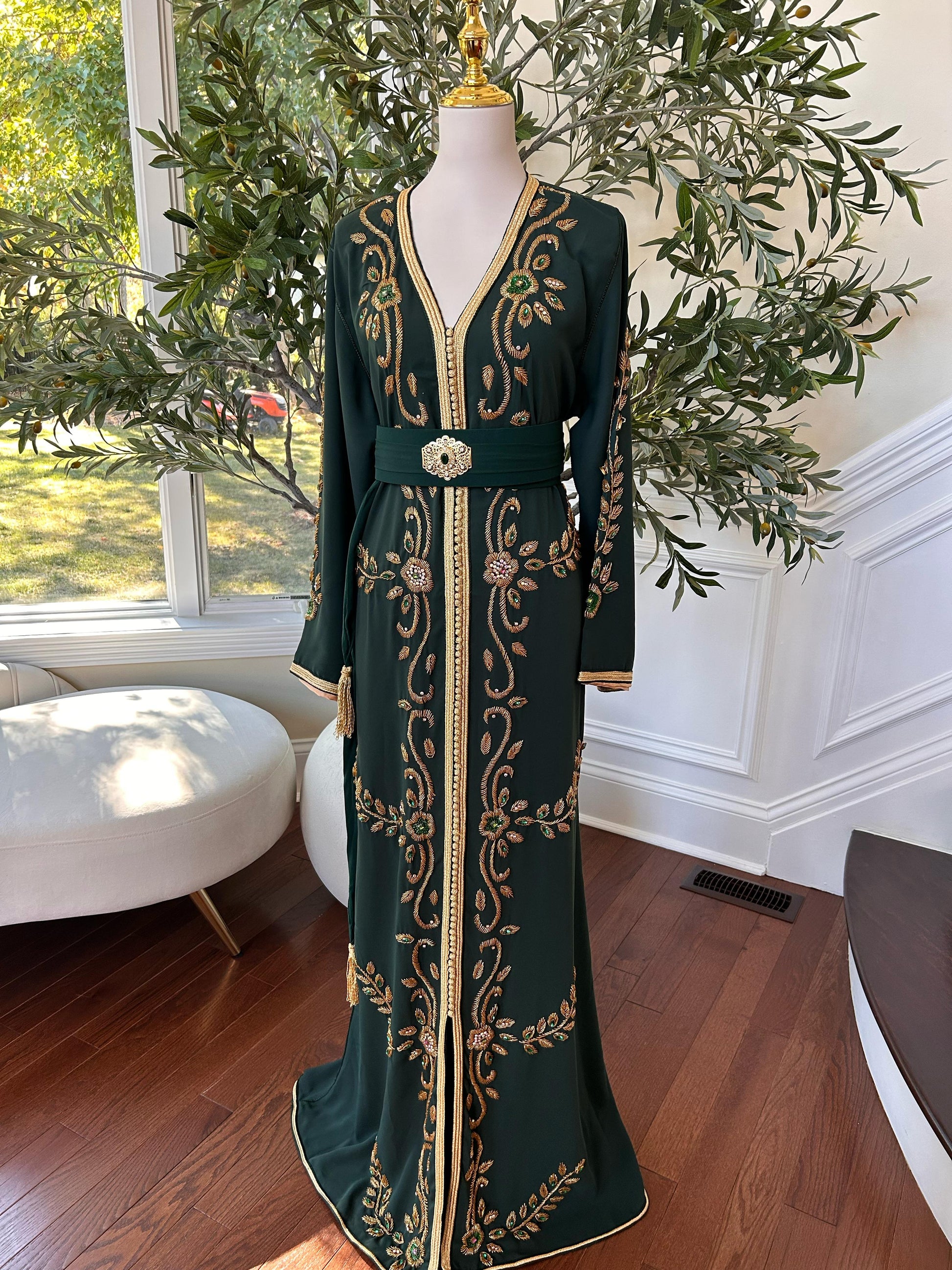 Green Vine Majestic Golden Kuftan