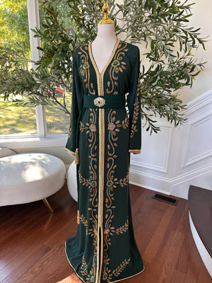 Green Vine Majestic Golden Kuftan