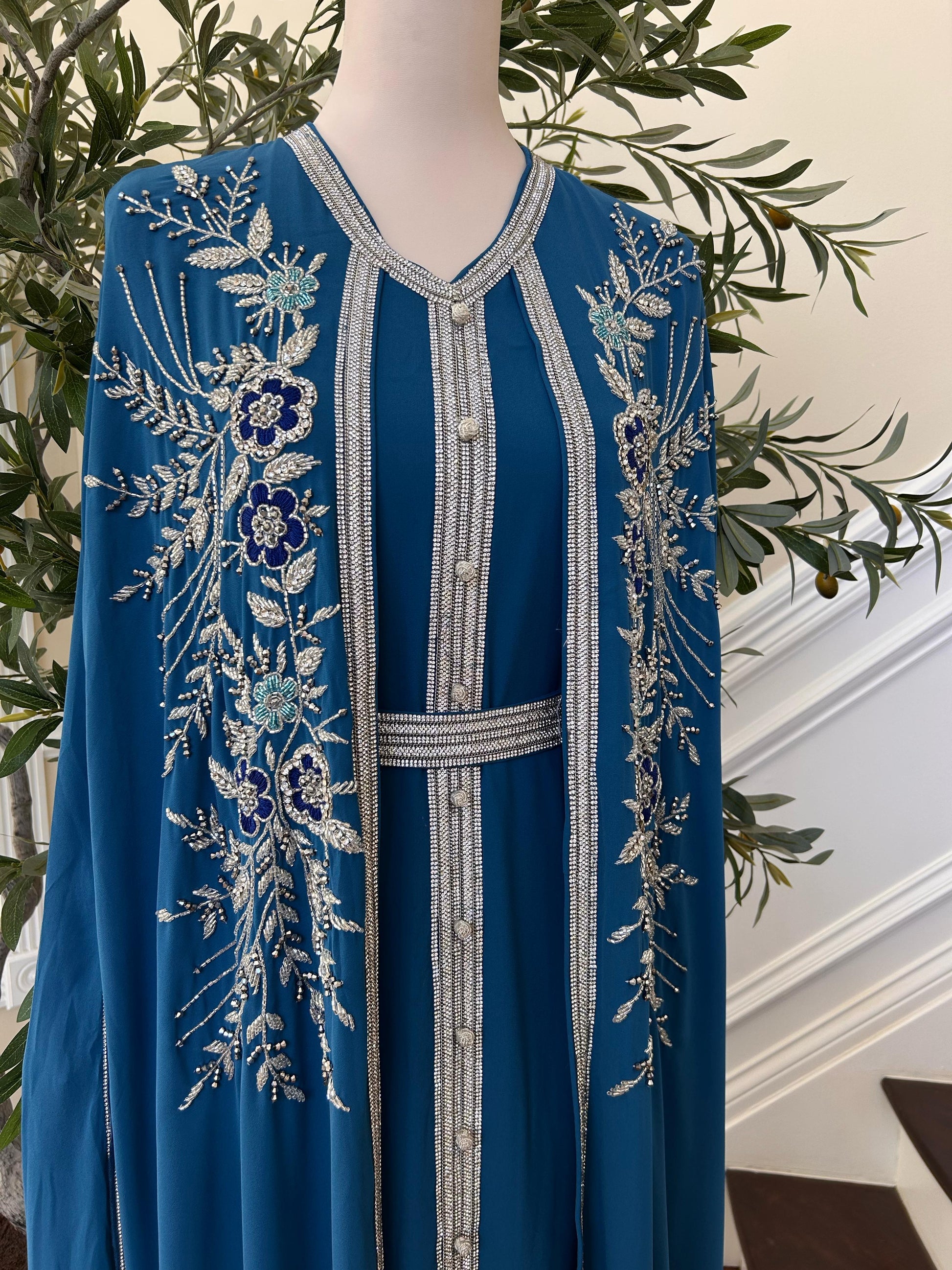 Turquoise Rose Royale Essence Kuftan