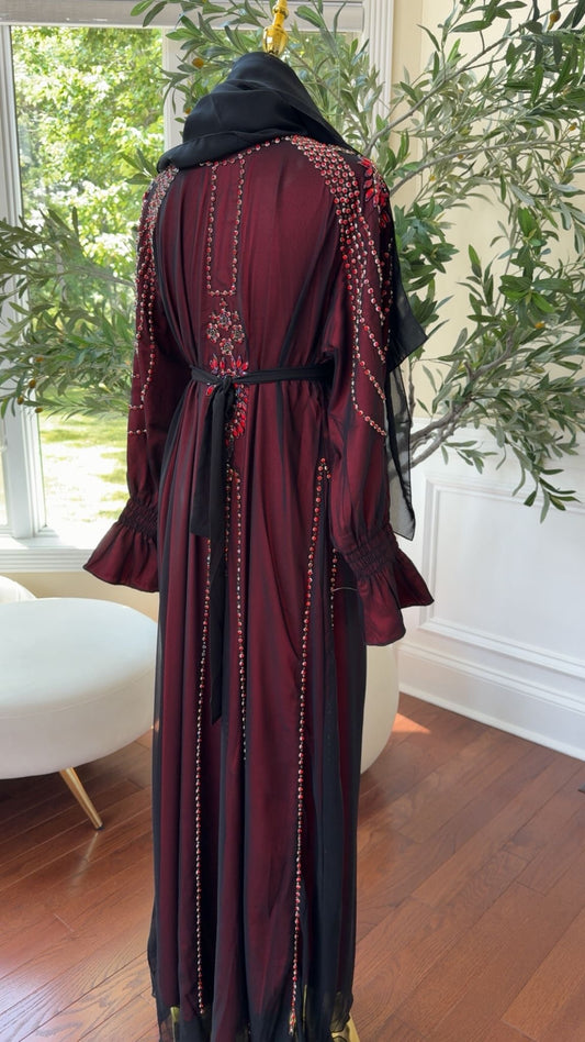 Elegant Red Abaya