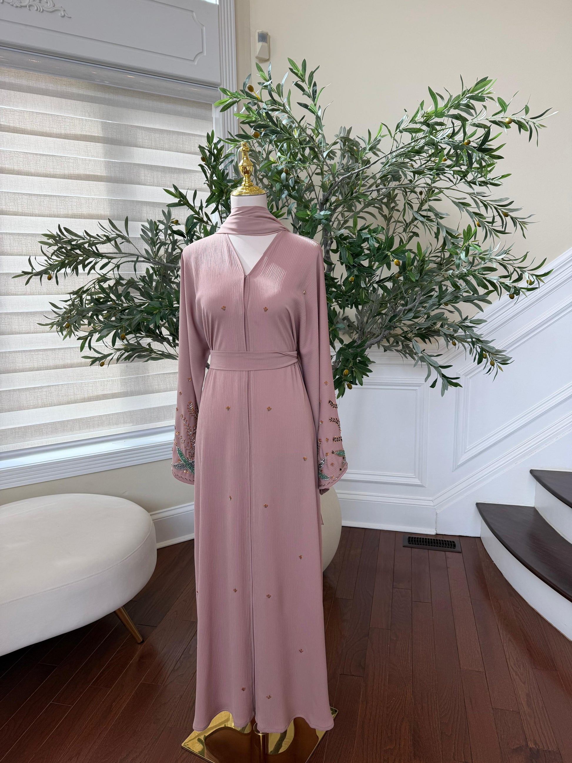 Rose Blush Sequin Abaya