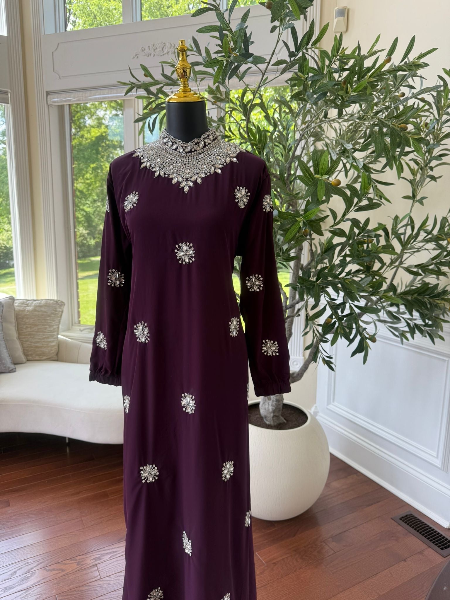 Blackberry Glimmer Maxi Dress