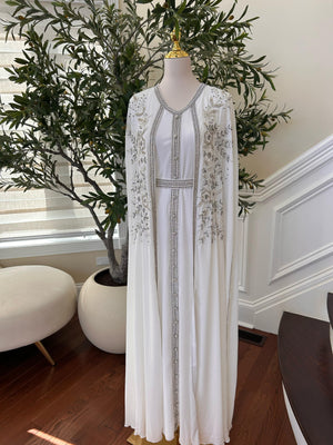 White Royale Floral Kuftan