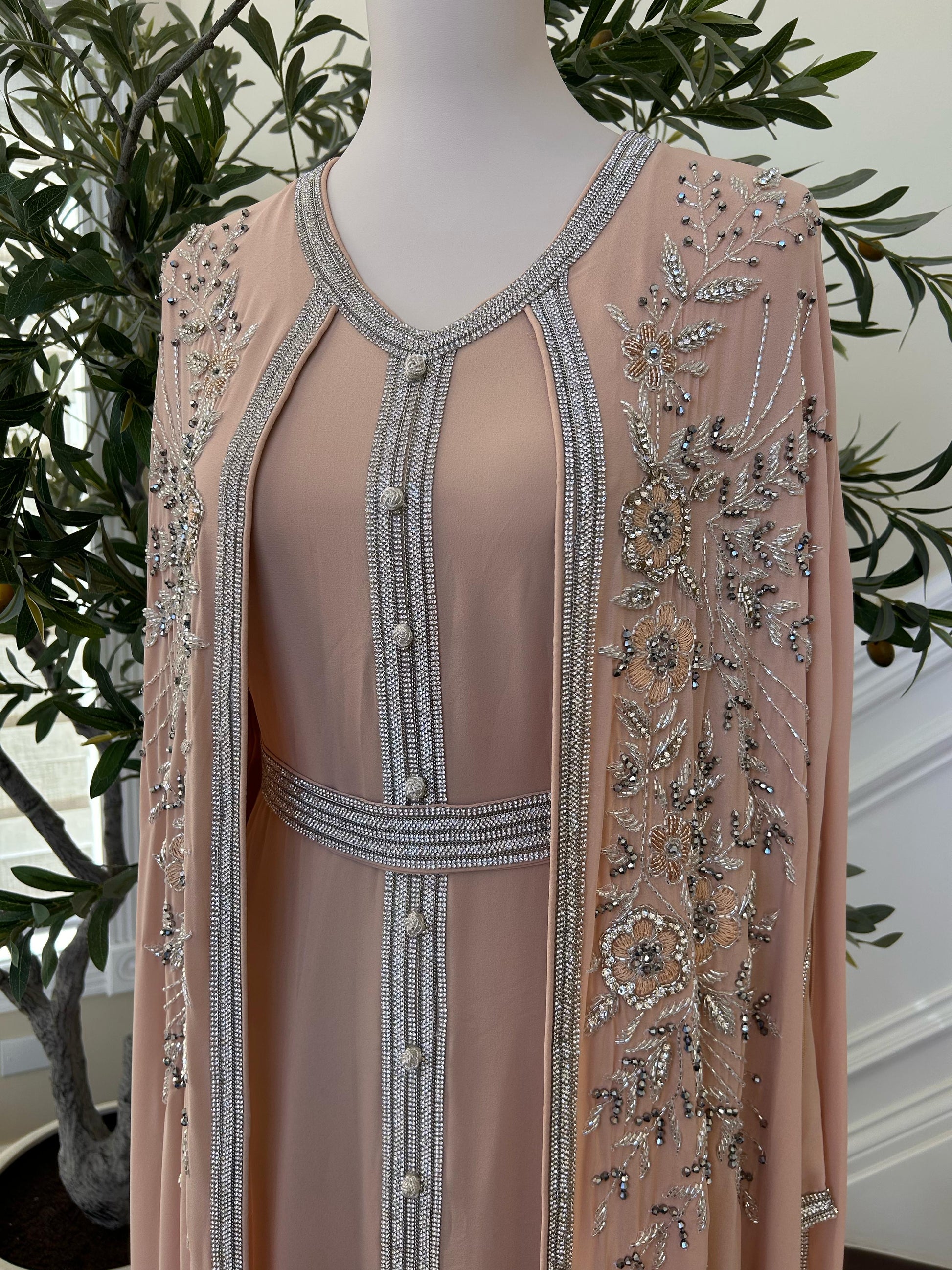 Peach Floral Royale Kuftan