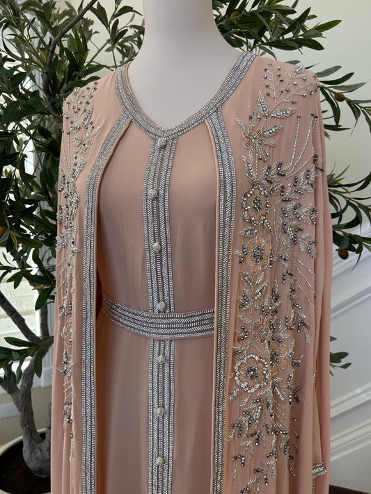 Peach Floral Royale Kuftan