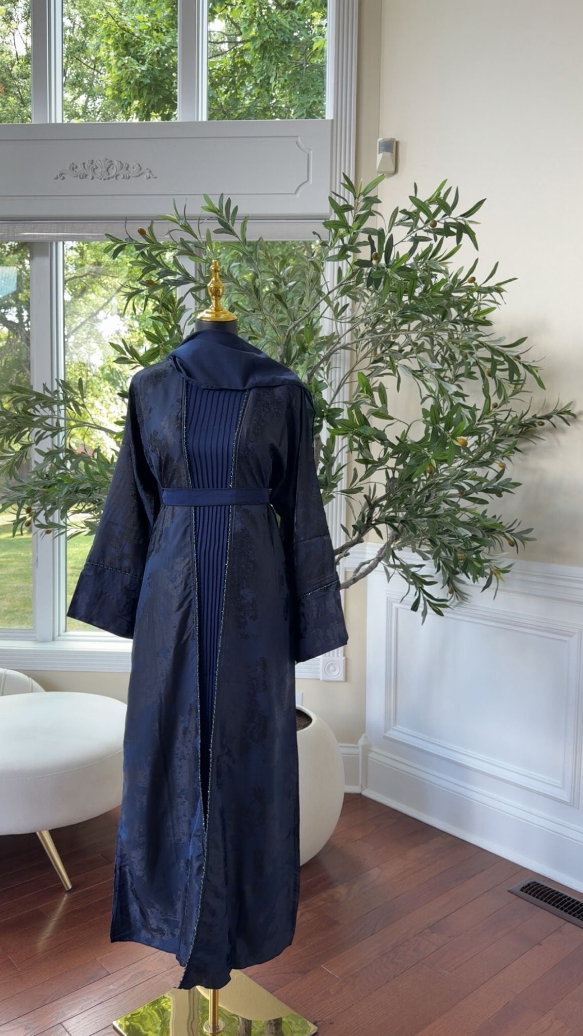 Midnight Blue Design Abaya